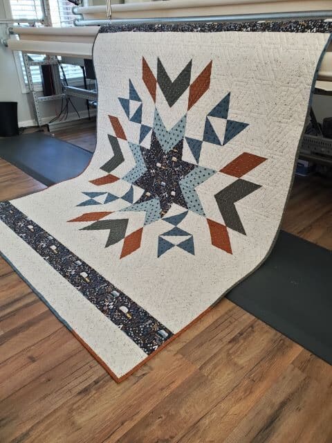 Blue and Rust Constellation Quilt from Simply Half Yards book by It's Sew Emma